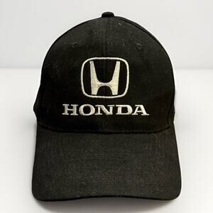 Honda Mens Black Official License Product Adjustable Strapback Hat Baseball Cap